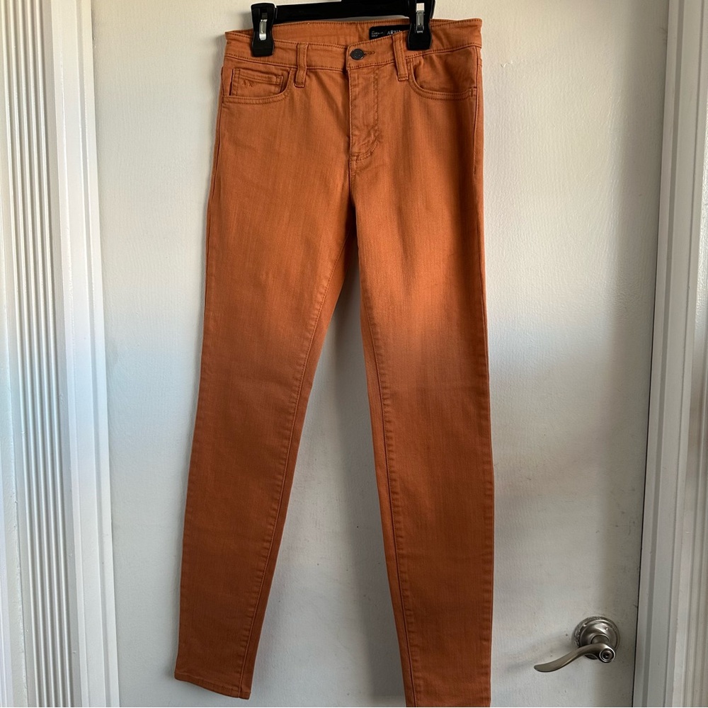 Armani Exchange Women’s Burnt Orange Cotton Blend Skinny Jeans Size 27